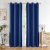 Navy Blue 95% Blackout Curtains: Thermal Insulated, 7 Feet Length, Set of 2