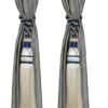 Navy Blue Polyester Curtain Tie Backs with Decorative Tassel for Home Decor
