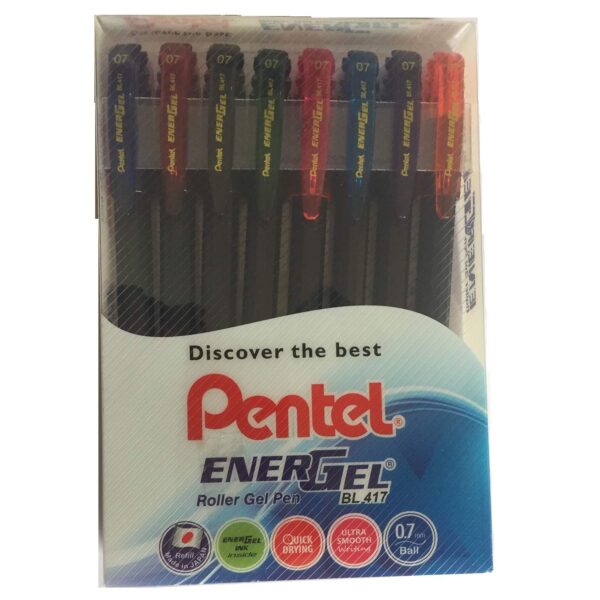 Pentel Colour Roller Gel Pen Set - Vibrant 8-Pack for Creative Projects