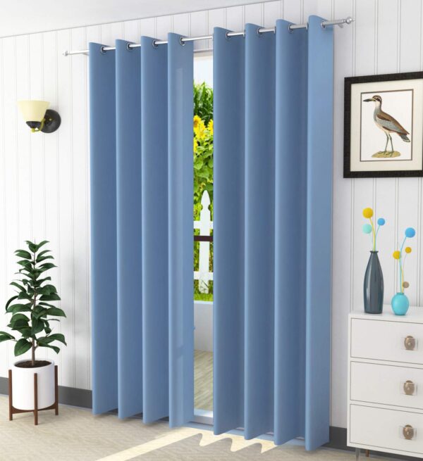 Premium Light Blue Blackout Curtains - Thermal Insulated, 100% Opaque Design