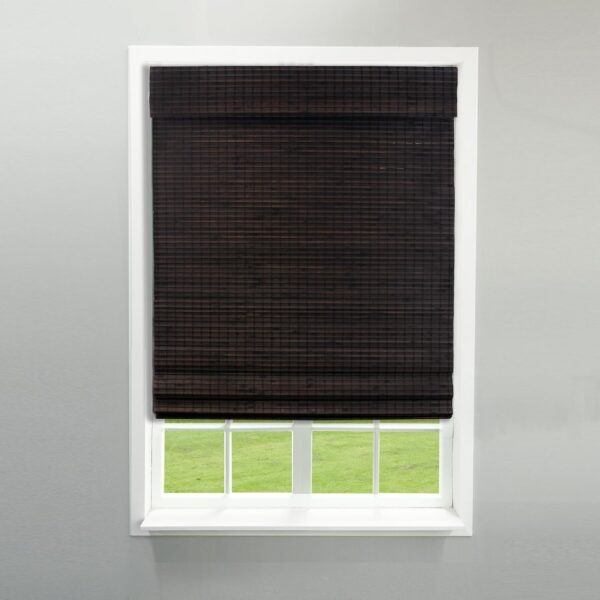 Radiance Cordless Roman Shade in Espresso - 64" H x 30" W Size