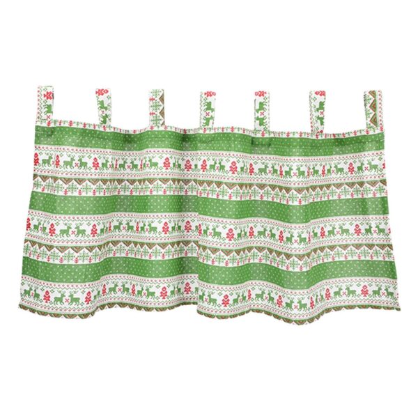 Short Christmas Curtain Valance for Light Blocking Bedrooms - Green 137x61cm