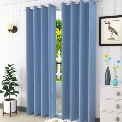 Solid Blackout Curtains – 8 Feet Thermal Insulated Window Drapes Set of 2