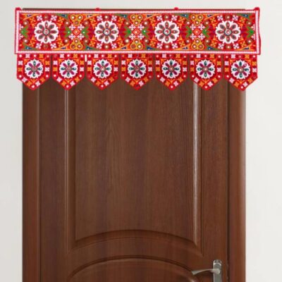 Spring Blossom Bandhanwar: Vibrant Cotton Door Hanging for Ethnic Indian Decor