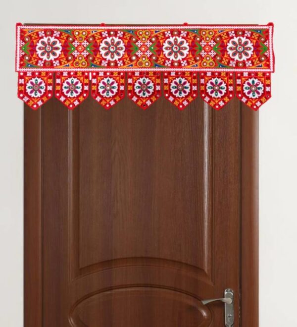 Spring Blossom Bandhanwar: Vibrant Cotton Door Hanging for Ethnic Indian Decor