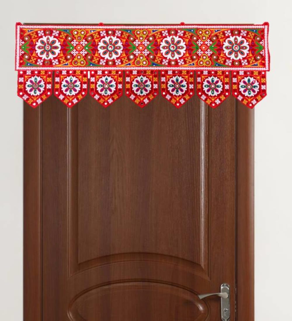 Vibrant Spring Blossom Bandhanwar: Perfect Ethnic Cotton Door Hanging Decor