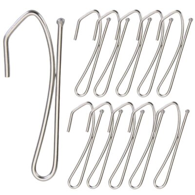 Stainless Steel Pinch Pleat Curtain Hooks – 70 Pack Metal Hooks for Drapery