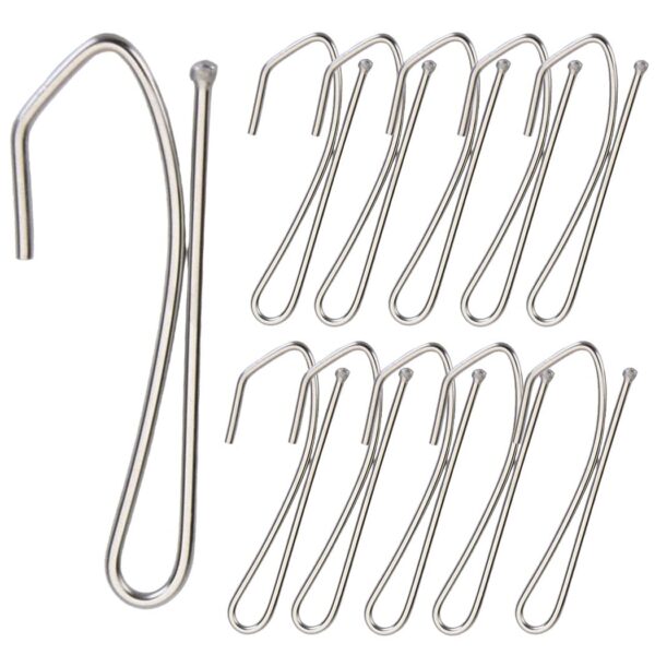 Stainless Steel Pinch Pleat Curtain Hooks - 70 Pack Metal Hooks for Drapery