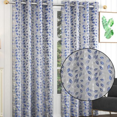 Stylish 7-Foot Blue Door Curtains | Premium Polyester Eyelet Parda Set