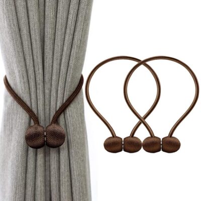 Stylish Brown Magnetic Curtain Tiebacks for Home and Office Decor Stylish Brown Magnetic Curtain Tiebacks for Home and Office Decor
