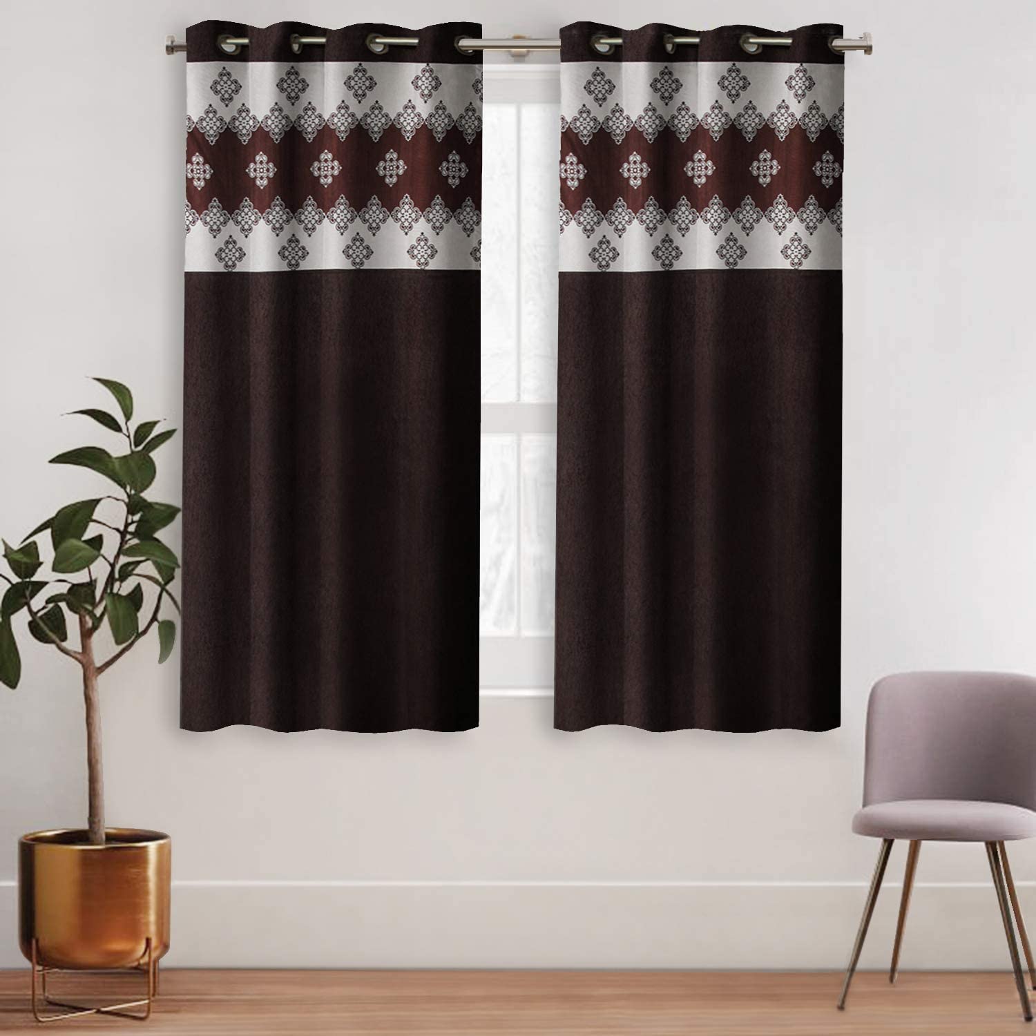 Stylish Brown Room Darkening Curtains for Elegant Bedroom and Living Room Decor