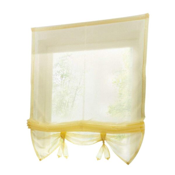 Stylish EN-VOLANT Yellow Roman Curtains for Brightening Your Bedroom Space