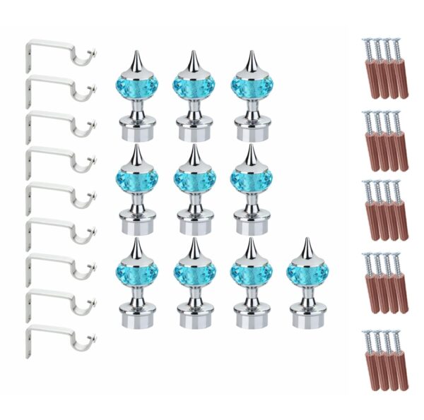 Stylish GLOXY Diamond Curtain Brackets for 1 Inch Rod Pocket Finials