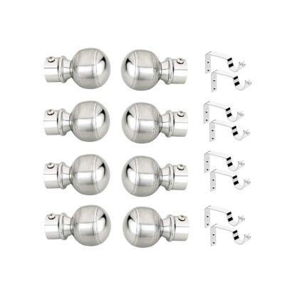 Stylish GRIVAN Stainless Steel Curtain Bracket Holder for 1-Inch Rods – Silver Pair Stylish GRIVAN Stainless Steel Curtain Bracket Holder for 1-Inch Rods – Silver Pair