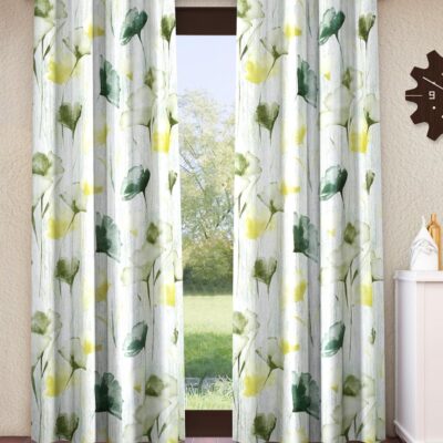 Stylish Green Abstract Eyelet Curtains for a Chic Garden Look Stylish Green Abstract Eyelet Curtains for a Chic Garden Look