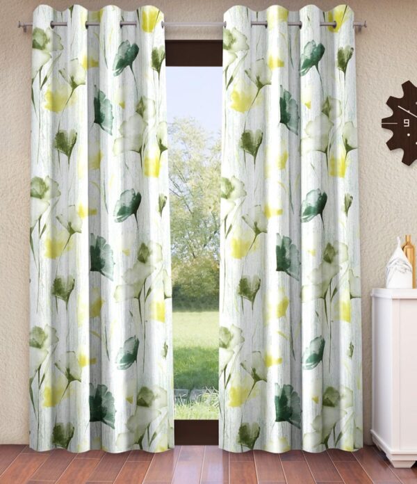 Stylish Green Abstract Eyelet Curtains for a Chic Garden Look