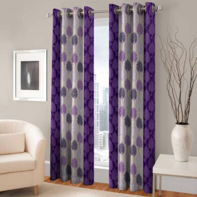 Stylish Purple 5 Feet Polyester Printed Curtains for Your Windows Stylish Purple 5 Feet Polyester Printed Curtains for Your Windows