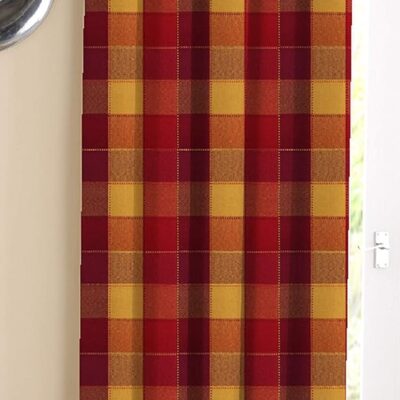 Stylish Red and Yellow Cotton Dobby Blackout Door Curtains for Your Home