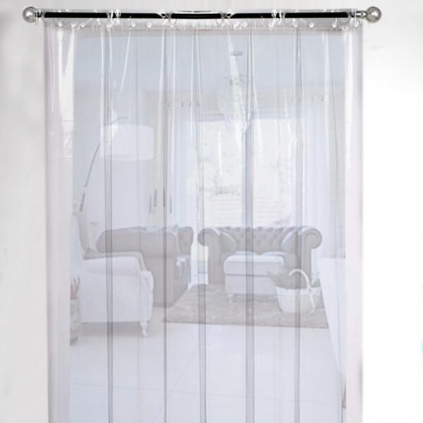 Transparent PVC AC Curtains - 0.30mm, 4.5x8 Ft for Home & Office