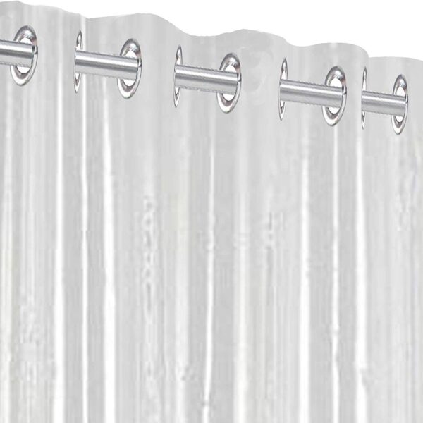 Transparent PVC Eyelet Curtains for Doors and Bathrooms - Waterproof 8 Feet Length