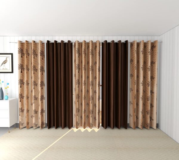 Tree Printed Polyester Curtains for Living Room and Bedroom Decor