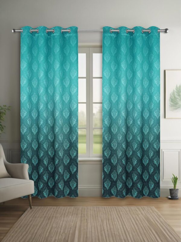 Umi Green Leaf Print Blackout Curtains for Bedroom and Living Room Decor