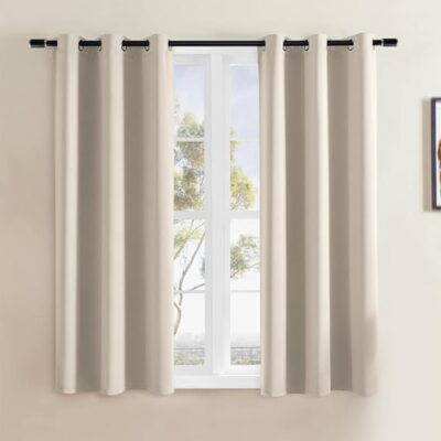 Urban Space Faux Silk Blackout Curtains for Room Darkening and Insulation