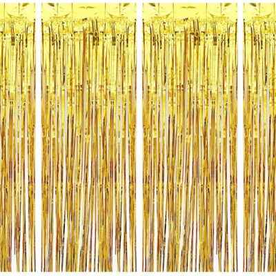 Vail Creations Gold Metallic Foil Curtains for Stunning Home Decor