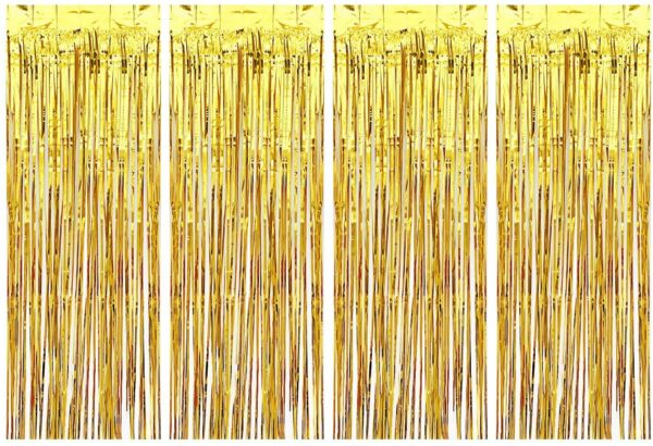 Vail Creations Gold Metallic Foil Curtains for Stunning Home Decor