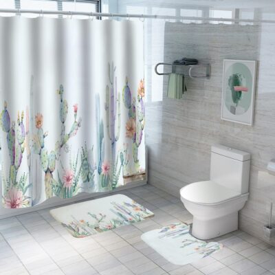 Vibrant UMAI Shower Curtain and Bathmat Set for Stylish Bathrooms