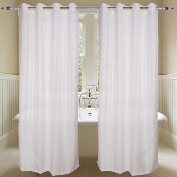 Waterproof Shower Curtain 274 cm | Stylish White Polyester Design for Bathrooms