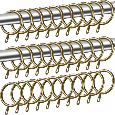 YLmeet 40 Packs Brass Curtain Rings – Durable Metal Hanging Rings for Curtains