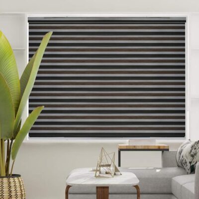 ZEBRA BLINDS Grey Polyresin Curtain Blinds 180×130 cm for Stylish Privacy