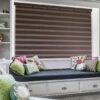 Zebra Polyester Blinds for Windows: Stylish Coffee Color, 135x130cm Size