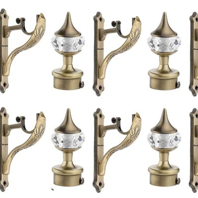 Zinc Antique Brass Curtain Supports for Stylish Door and Window Decor