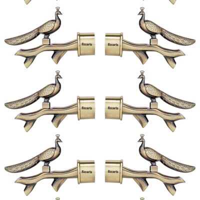 Zinc Antique Brass Double Curtain Brackets Set for Stylish Home Decor