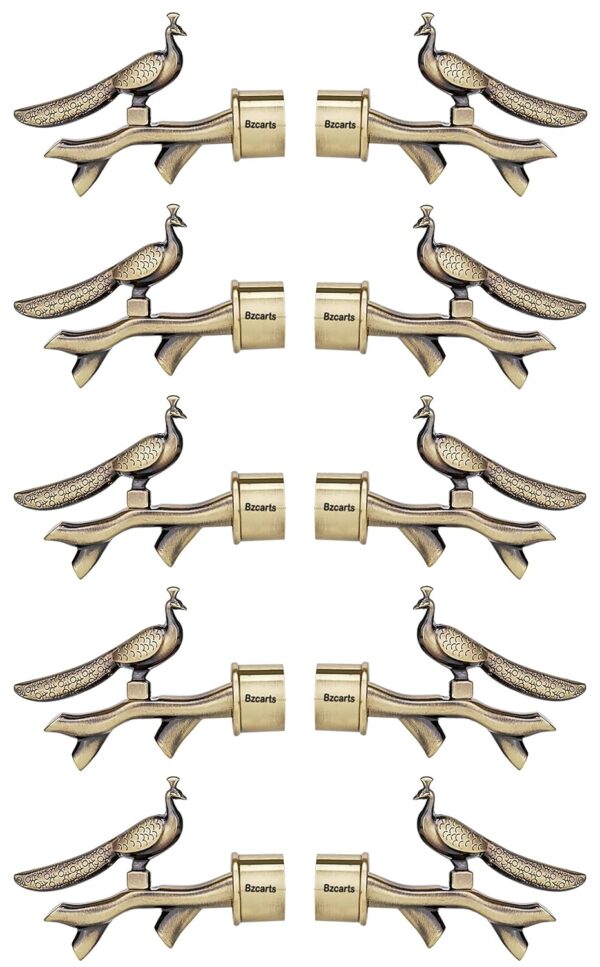 Zinc Antique Brass Double Curtain Brackets Set for Stylish Home Decor