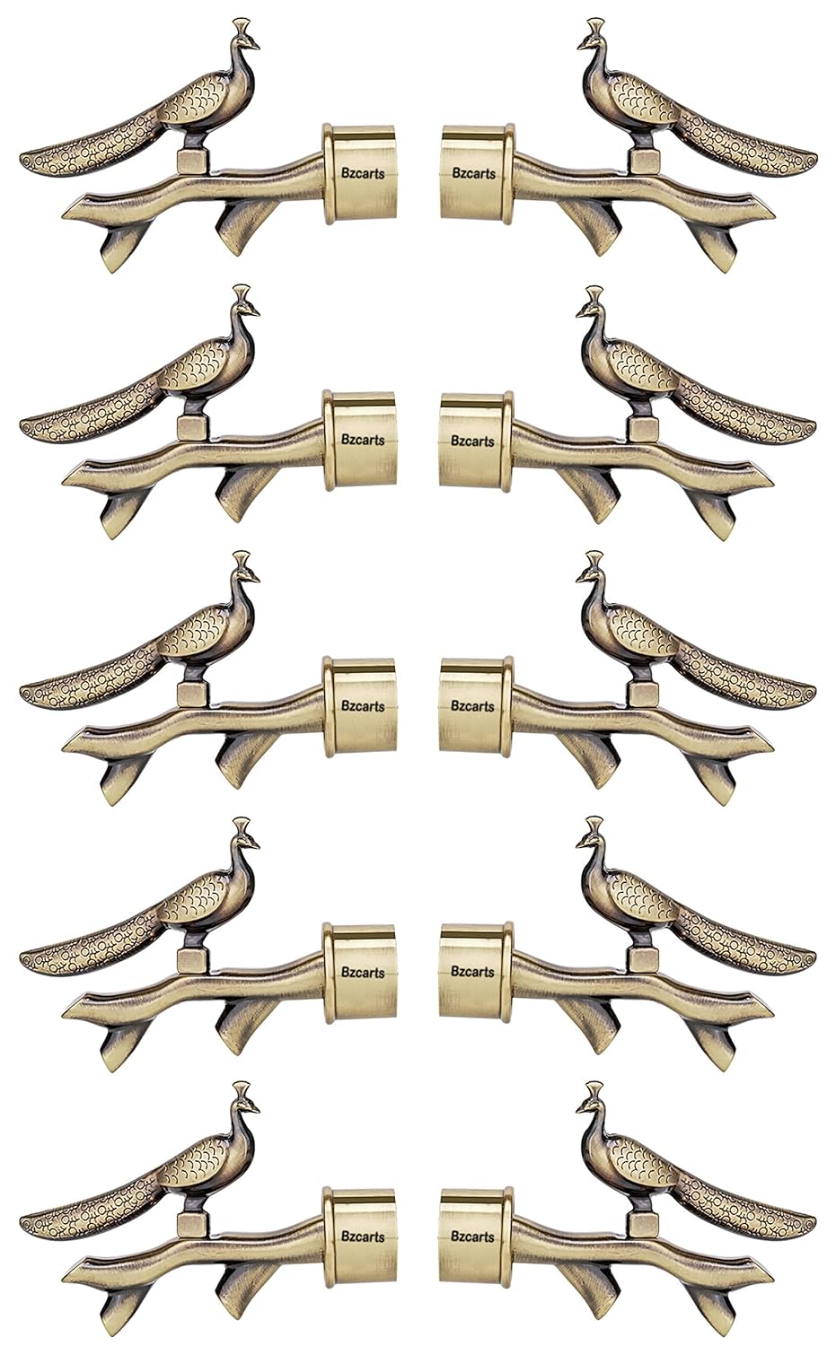 Elevate Your Space with Zinc Antique Brass Double Curtain Brackets Set