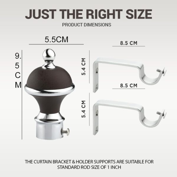 Stylish Window Curtains Bracket Set for 1 Inch Rods - Durable & Elegant - Image 3