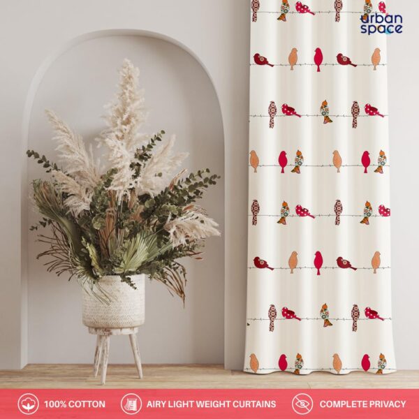 Stylish Window Curtains for Room Darkening - Hummingbird Red Set of 2 - Image 2