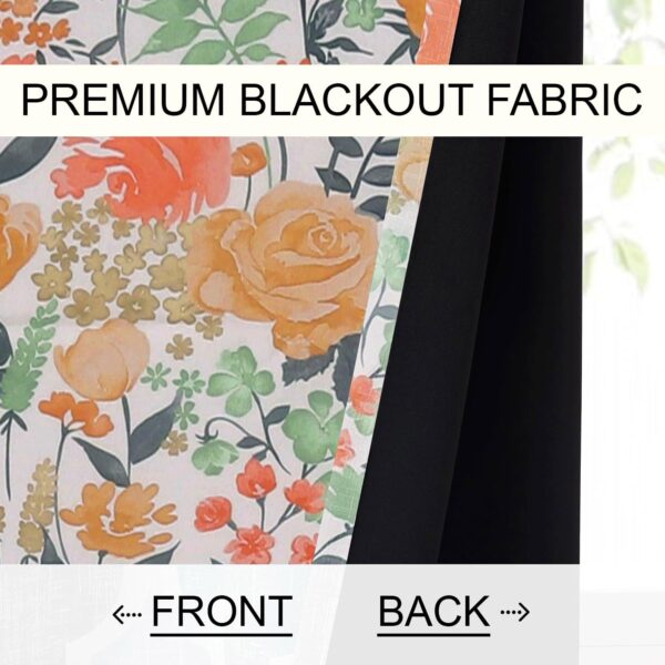 Stylish Window Curtains: 100% Blackout with Elegant White Roses Design - Image 2