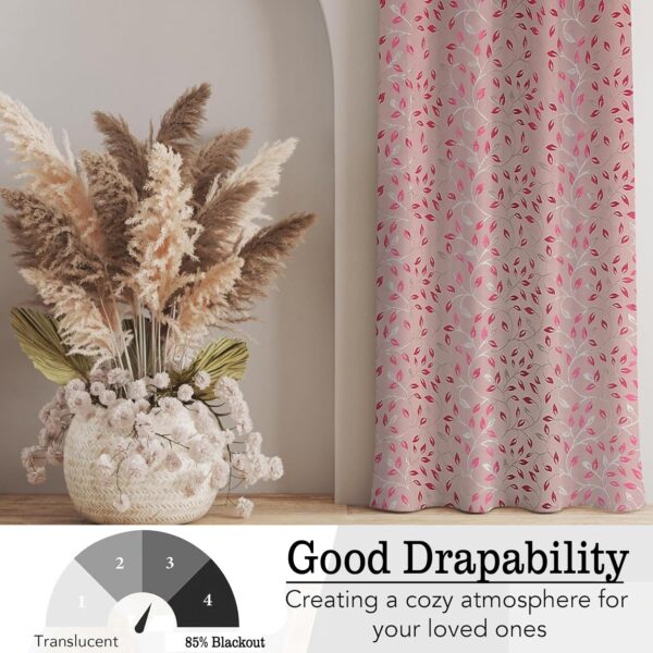 Stylish Window Curtains: Semi Blackout Pink Creepers for Modern Home Decor - Image 3