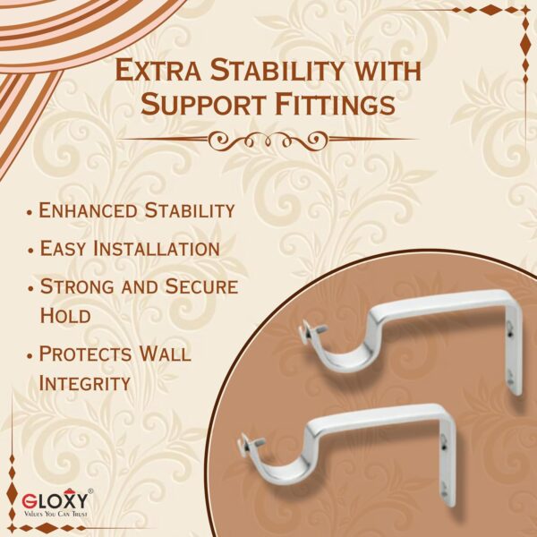Stylish Window Curtains Brackets: GLOXY's 6 Pair Set for Elegant Support - Image 5
