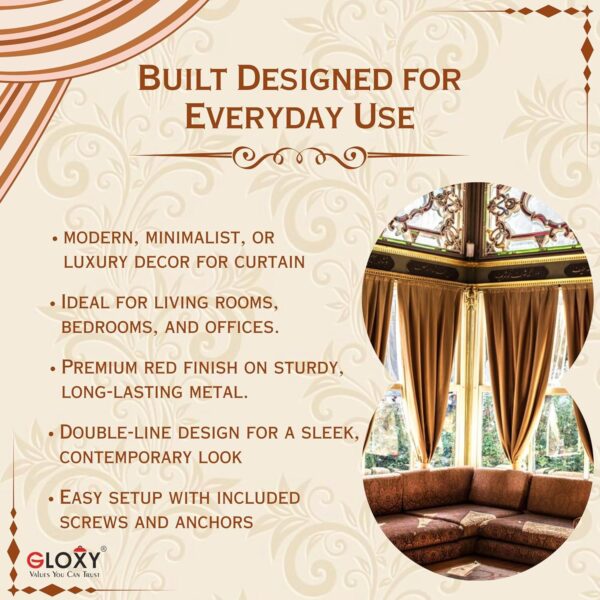 Stylish Window Curtains Brackets: GLOXY's 6 Pair Set for Elegant Support - Image 6