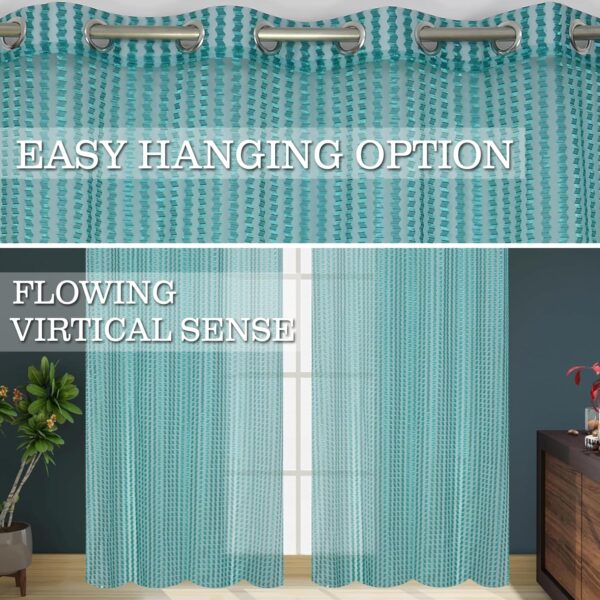 Stylish Window Curtains: FRESH FROM LOOM Chevron Sheer 5ft Long Door Panels - Image 4