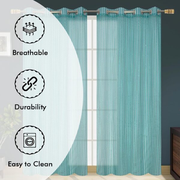 Stylish Window Curtains: FRESH FROM LOOM Chevron Sheer 5ft Long Door Panels - Image 6