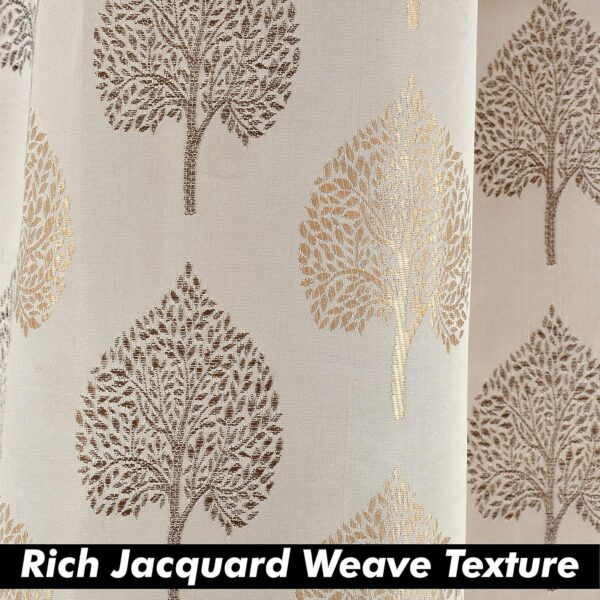 Elegant Lilac Leaf Window Curtains in Rich Jacquard Fabric for Your Home - Image 5