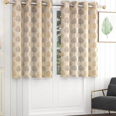 Elegant Lilac Leaf Window Curtains in Rich Jacquard Fabric for Your Home