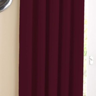 Elegant Maroon Door Curtains for Complete Room Darkening – 7Ft Opaque Design