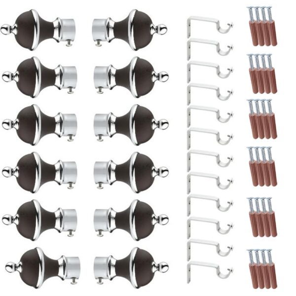 Stylish Window Curtains Bracket Set for 1 Inch Rods - Durable & Elegant